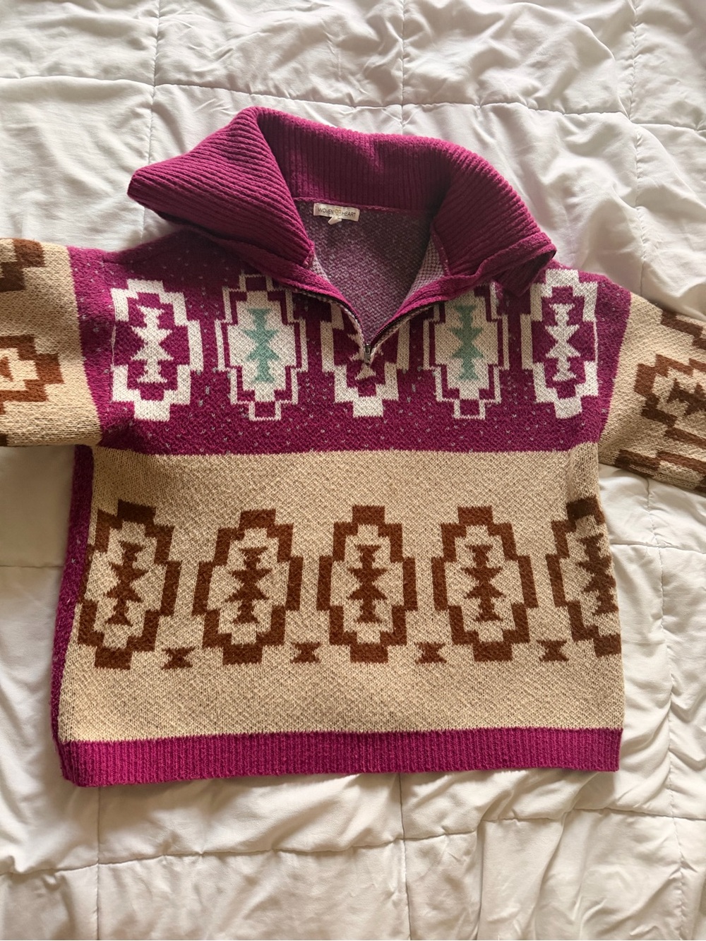 Pink Ribbed Knit Pullover - Picture 1 of 4